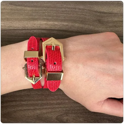 Miniatura 4 de PEAS Pulsera de cuero de la PU de la PU de la hebilla de la hebilla del cinturón de la aleación de la joyería punk