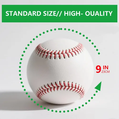 Miniatura 2 de Rarapop Blank Standard Baseball Balls, Official Size 9 Inch Leather Covered Practice Baseball Training Ball for League Play, Pitching, Hitting