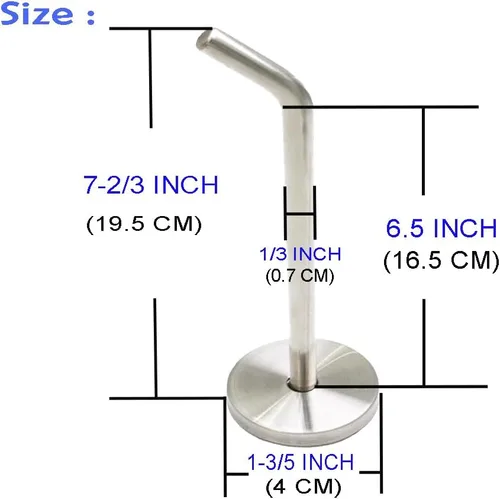 Miniatura 5 de Gancho de montaje en pared de nariz corta de acero inoxidable cepillado, apto para cocina, dormitorio, sala de estar, baño, armarios
