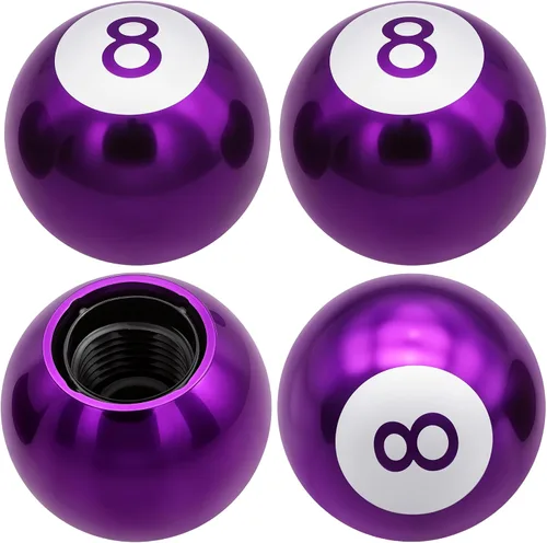 Miniatura 42 de 4 piezas tapas de vástago de válvula de neumático estilo bola 8, cubiertas universales de vástago de válvula de neumático con núcleo de cobre a
