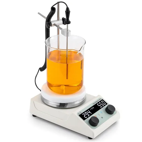 BAOSHISHAN Agitador magnético de 3 L con temporizador y control de temperatura, placa revestida de cerámica de 572.0 °F / 572 °F, mezclador de