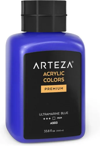Miniatura 17 de ARTEZA Pintura acrílica, A100 amarillo limón, 33.8 onzas líquidas, tarro de 30.3 fl oz, opaco, de secado rápido, pinturas acrílicas para pintar A503