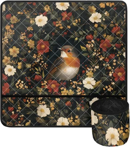Miniatura 43 de Tapetes para máquina de coser de girasol y colibrí para mesa con bolsillos, para máquinas de coser de Acción de Gracias, alfombrillas para reducir