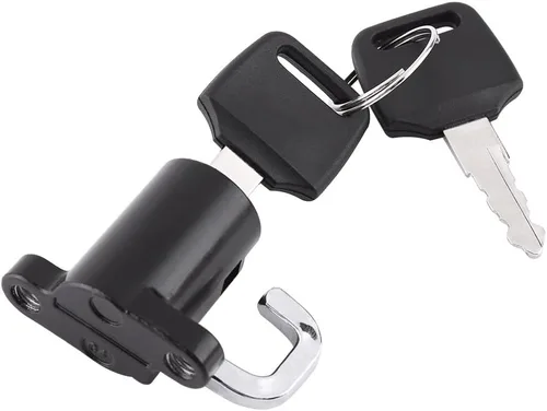 Miniatura 2 de Cerradura de casco de motocicleta, cerradura antirrobo de aleación de aluminio para casco con 2 llaves, gancho universal para casco