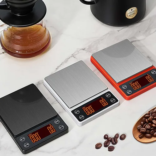 Miniatura 8 de Báscula de café expreso con temporizador de precisión de 6.6 lbs/0.00 oz Escala de grano de café digital portátil recargable auto tara inteligente