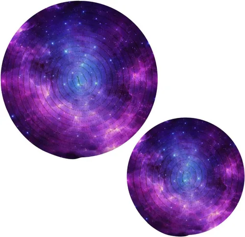 Juego de soportes redondos de algodón para ollas de cocina, alfombrillas calientes del universo, galaxia, nebulosa, espacio para platos calientes,