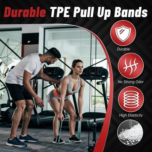 Miniatura 3 de Bandas de resistencia para entrenamiento, bandas de asistencia de 4 niveles, bandas de ejercicio para mujeres y hombres, bandas de entrenamiento