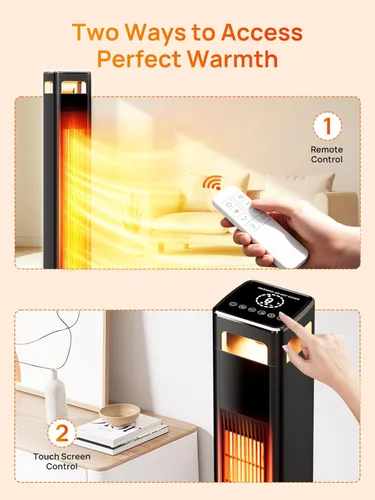 Miniatura 7 de Calentadores de espacio AKIRES para uso en interiores, calentador de habitación de 1500W para habitación grande con termostato, oscilación de 120°