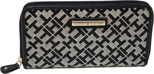 Tommy Hilfiger Bolso de mano con logotipo de jacquard para mujer, color negro