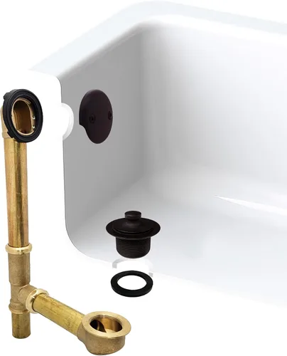Miniatura 3 de Westbrass Pull & Drain D3262-12 - Desechos de baño de 14 pulgadas, tubo de calibre 17, bronce aceitado Oil Rubbed Bronze