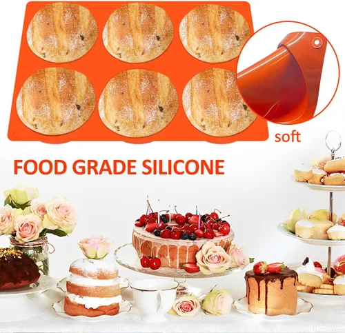 Miniatura 3 de Molde de silicona de 3 piezas, molde de silicona para chocolate, molde de silicona para hornear de 6 cavidades, molde de silicona antiadherente