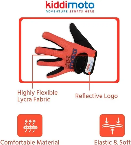 Miniatura 4 de Kiddimoto Guantes de ciclismo antideslizantes para niños y niñas, BMX, MTB Riding, gimnasia, scooters, monopatín