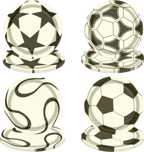 Miniatura 8 de 40 platos decorativos para fiesta de fútbol, incluyendo platos de postre desechables de 9 pulgadas para niños, fanáticos de deportes, eventos, día