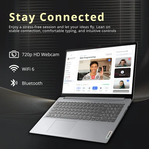 Miniatura 4 de Lenovo IdeaPad - Laptop HD de 15.6 pulgadas, AMD Athlon Silver 7120U, 4 GB de RAM, SSD de 128 GB, AMD Radeon 610M, teclado numérico, batería