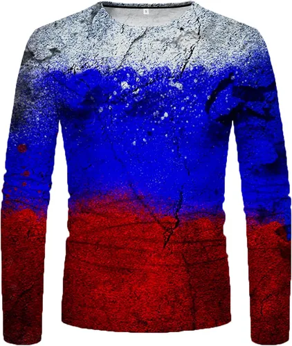 Miniatura 3 de Lightweight Pullover for Men Casual Loose Long Sleeve Tunic Tops Funny 3D Digital Print Tshirt Regular O-Neck Blouse