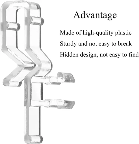 Miniatura 6 de Clips ciegos para cenefa de 1.6 pulgadas, clips de cenefa de ventana de canal oculto de plástico transparente, piezas de accesorios para persianas