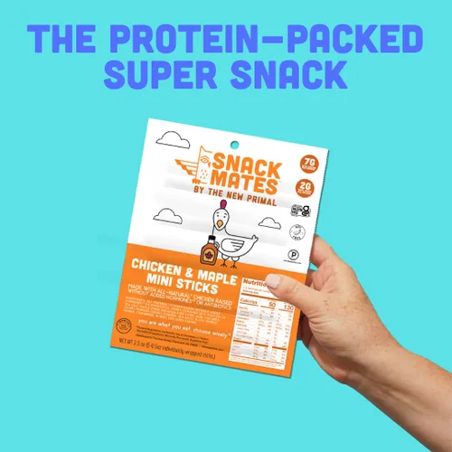 Miniatura 4 de The New Primal Snack Mates - Palito de pollo y arce para niños, (paquete de 8) palito de carne de 0.5 onzas, bocadillo de pollo totalmente natural