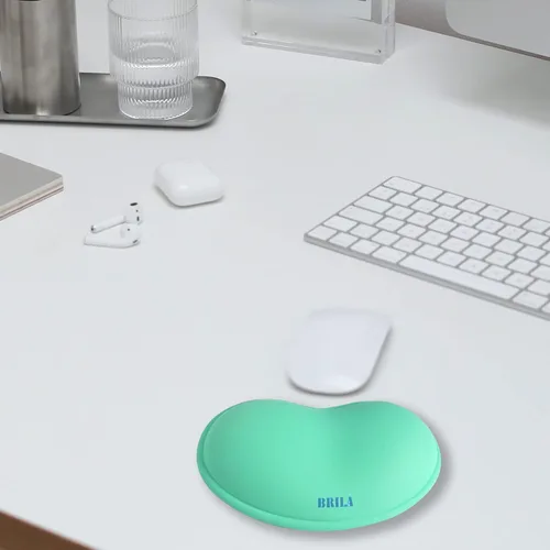 Miniatura 7 de BRILA Reposamuñecas ergonómico de silicona para mouse, gel de sílice refrescante, almohadilla de soporte de muñeca de piel sintética para oficina