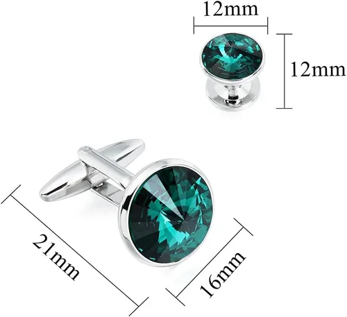 Miniatura 43 de HAWSON Gemelos para hombre con juego de tachuelas de camisa de 4/6 piezas, caja de regalo, joyería para hombre o accesorios para boda, fiesta