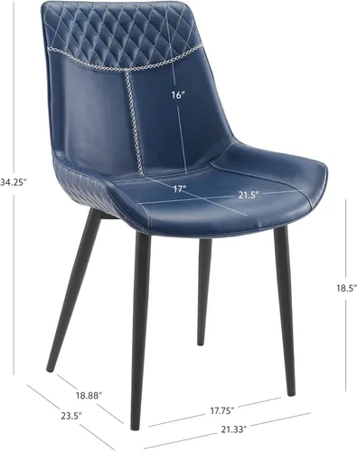 Miniatura 3 de Linon Home Decor Products Linon Maisy Juego de 2 sillas de comedor azules, azul marino