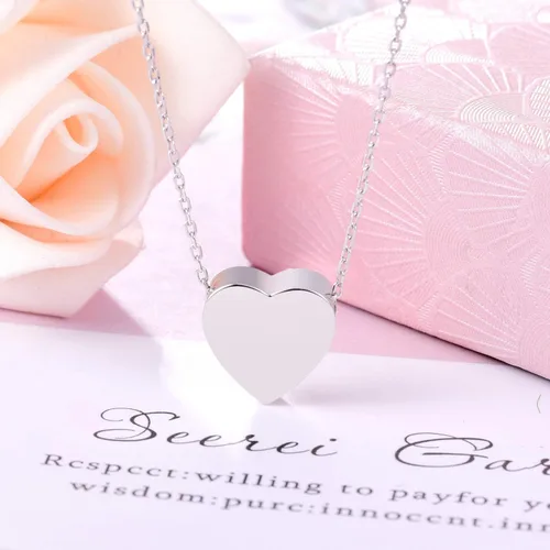 Miniatura 3 de Collar con urna de corazón de plata de ley 925 para cenizas, joyería conmemorativa de cremación