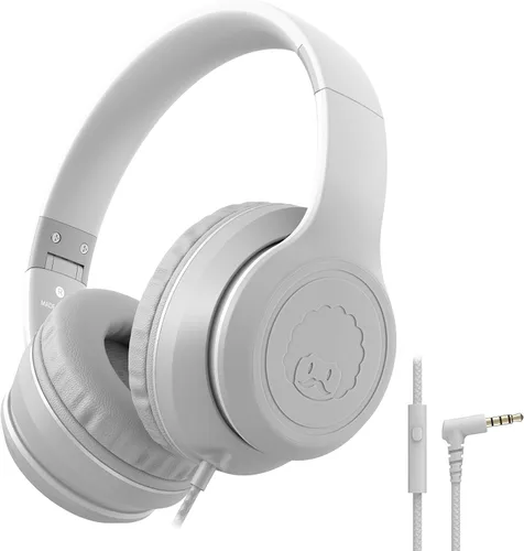 Miniatura 14 de rockpapa L22 - Auriculares con cable para niños, niñas, mujeres con micrófono, auriculares plegables con cable de 3.5mm para escuela, Chromebooks