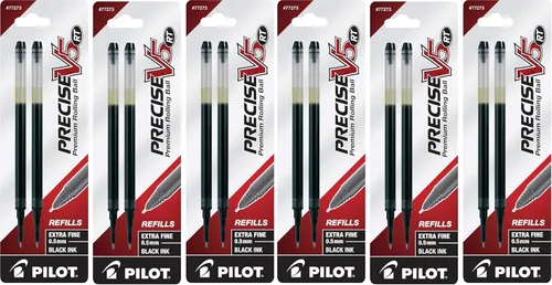 Miniatura 3 de PILOT, recambios de tinta líquida Precise V5 RT, punta extrafina de 0.5 mm, negro, paquete de 6