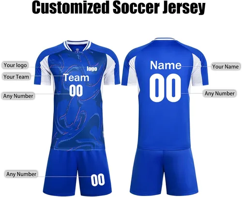 Miniatura 2 de Camisetas de fútbol personalizadas para niños, hombres y mujeres, camiseta y pantalones cortos de fútbol personalizados, uniformes de fútbol