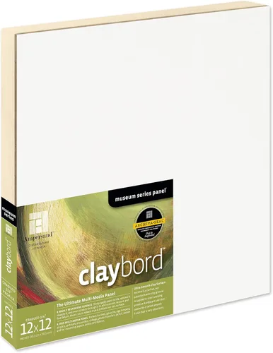 Miniatura 62 de Ampersand Art Supply Panel de pintura de madera: Serie Museo Claybord, 10 "x 10", 2" Perfil con acunado Perfil con cuna de 2