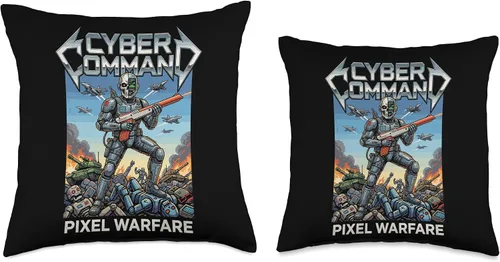 Miniatura 3 de Cyber Command 80s Retro Gamer Throw Pillow