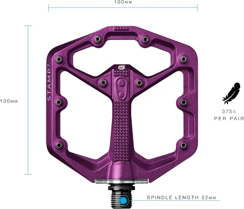 Miniatura 2 de Crankbrothers Stamp Pedales Planos MTB - Pedales de Bicicleta Ligeros, Versátiles y Duraderos de Tamaño Específico Púrpura