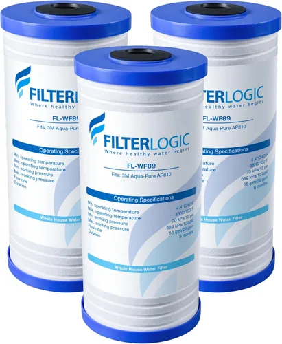 Filterlogic AP810 Filtro de agua para toda la casa, repuesto para 3M® Aqua-Pure AP810, AP801, AP811, Whirlpool® WHKF-GD25BB, WHKF-DWHBB, 5 micras,