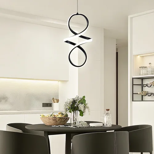 Miniatura 2 de MAYNA Lámpara Colgante LED en Espiral, Candelabro LED Moderno de 18W, 4000K Lámpara Colgante de Altura Ajustable para Cocina, Sala de Estar