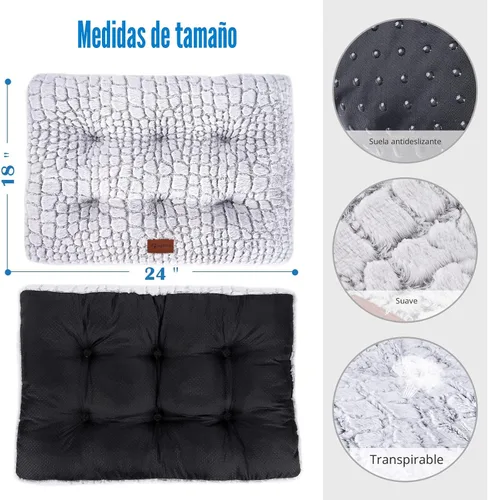 Miniatura 2 de Almohadilla de cama para jaula de perros - Cojín alfombrilla suave y esponjoso para mascotas para perros pequeños, almohadilla antideslizante