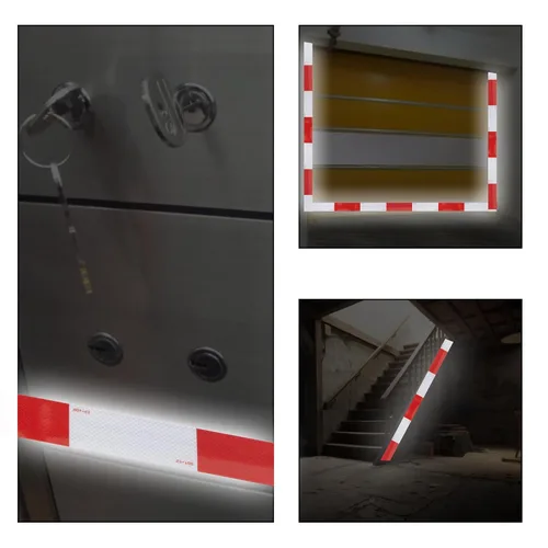 Miniatura 7 de SWRT 2 pulgadas x 48.77 metros DOT-C2 Cinta reflectante roja y blanca, cinta reflectante para exteriores, resistente al agua, alta visibilidad