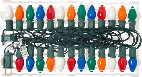 Miniatura 3 de Creative Hobbies Cadena de luces de Navidad multicolor de 25 pies con bombillas incandescentes C7 - Luces clásicas de decoración navideña