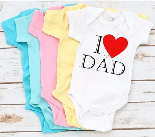 Miniatura 6 de TripleBDesigns I Love My Dad Body lindo bebé de una pieza para el día del padre