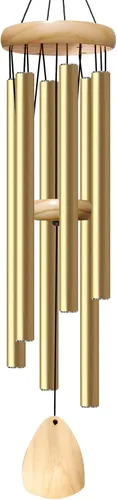 Miniatura 16 de Bursvik Campanilla de viento de 28 pulgadas, campanillas de viento decorativas en metal para exteriores, conmemorativas, regalo de recuerdo, Negro