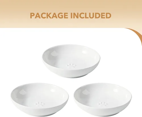 Miniatura 6 de Havniva Platos de Cerámica de 5.7'' Amigables con los Bigotes para Gatos, Juego de 3 Cuencos de Cerámica para Gatos, Plato de Alimentación de Comida