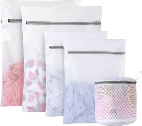 Miniatura 10 de 5 bolsas de malla para ropa delicada con cremallera, bolsas de lencería para lavandería, bolsa organizadora de almacenamiento de viaje, bolsas