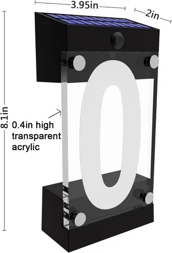 Miniatura 6 de Acrylic - Letrero de dirección solar, números solares iluminados con LED para exteriores, control remoto RGBW que cambia de color, impermeable