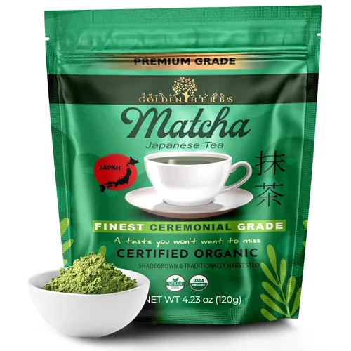 Miniatura 14 de Golden Herbs Matcha Superior Ceremonial Blend Polvo de té verde de Uji, Kyoto, USDA orgánico, sin gluten, vegano 100% puro sin azúcar, sin aditivos