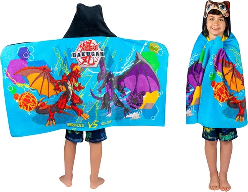 Miniatura 10 de Bakugan Anime Battle Brawlers Toalla Envolvente de Rizo de Algodón Suave con Capucha para Baño/Piscina/Playa, 24 x 50 pulgadas, por Franco Kids