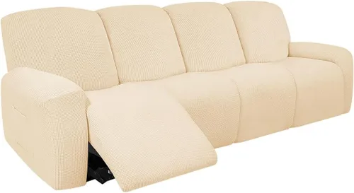 Miniatura 17 de vctops Fundas elásticas resistentes al agua, para sofá reclinable, suaves y lisas, con correa elástica antideslizante, protector de muebles