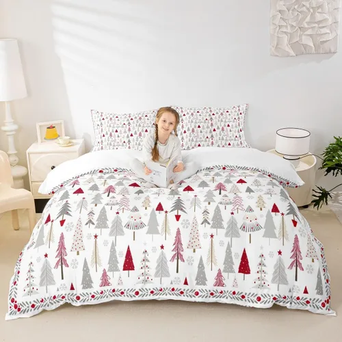 Miniatura 21 de Juego de funda de edredón para niños de Feliz Navidad, tamaño King, juego de ropa de cama de pingüinos de dibujos animados, animales árticos
