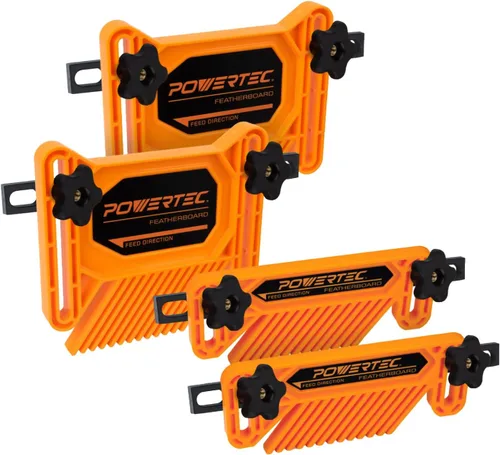 Miniatura 10 de POWERTEC Bloque de empuje y empujador para sierra de mesa, mesa de enrutador, sierra de cinta y ensambladora, asas ergonómicas, agarre máximo