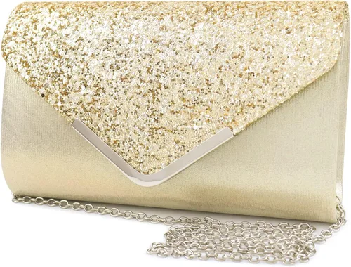 Bolso de mano de noche con lentejuelas para mujer, brillante, para boda, graduación, fiesta, novia, para mujer