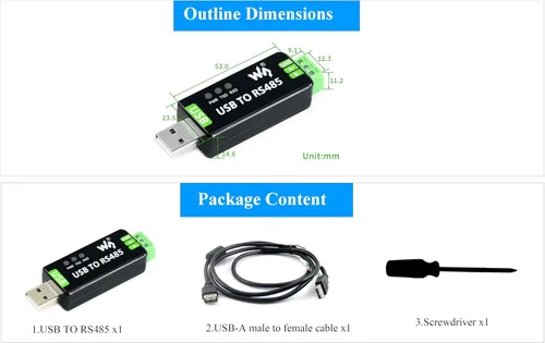 Miniatura 8 de 2PCS Industrial USB a RS485 Convertidor bidireccional Placa Adaptadora con Original FT232RNL y SP485EEN Chip Comunicación Rápida hasta 0.7 mi