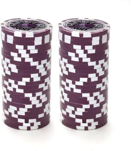 Miniatura 2 de Brybelly Ben Franklin Poker Chip - Compuesto de arcilla pesada de 0.49 oz, paquete de 50 Morado ($500 Purple)