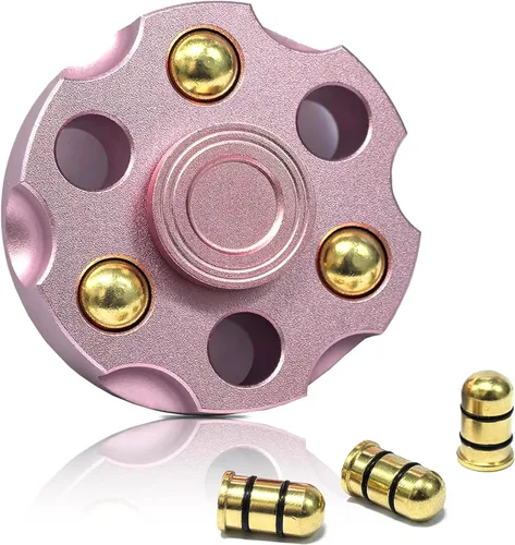 Juguetes giratorios de aleación de metal, rodamientos de alta velocidad y peso ajustable, juguetes para aliviar el estrés para adultos (oro rosa)